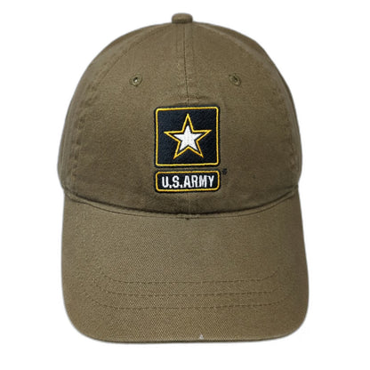 U.S. Army Baseball Cap Brown One Size Adjustable Strapback Star Logo Hat
