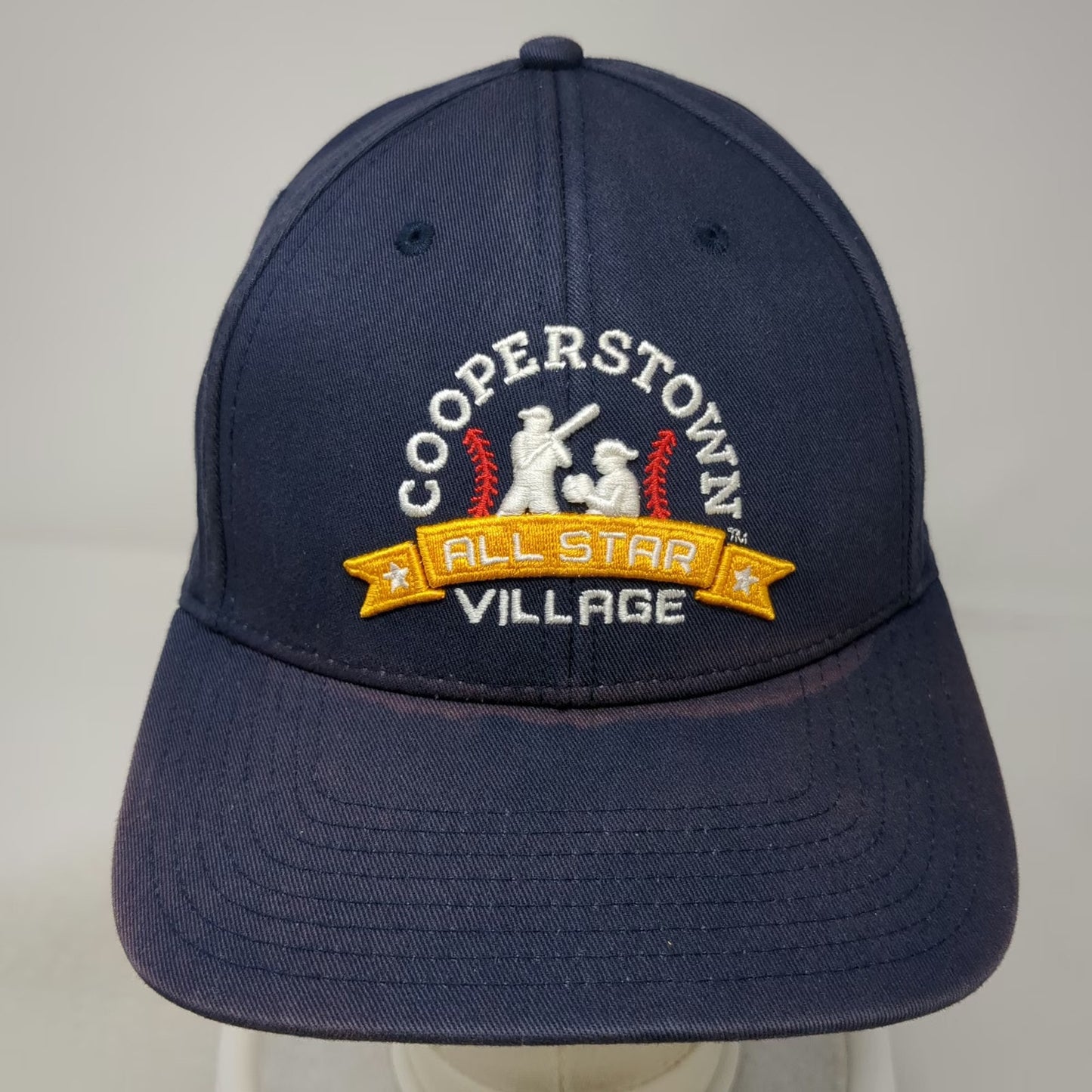Dome Snapback Hat Blue One Size Cooperstown All Star Village Baseball Logo Cap
