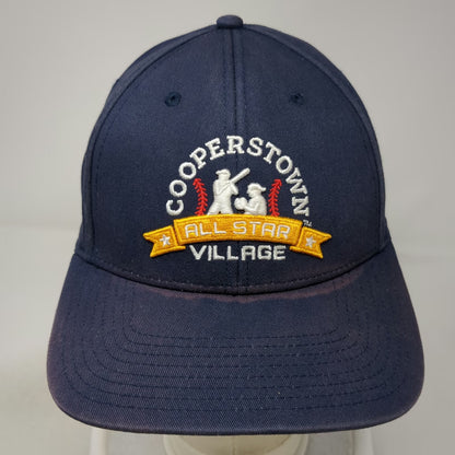 Dome Snapback Hat Blue One Size Cooperstown All Star Village Baseball Logo Cap