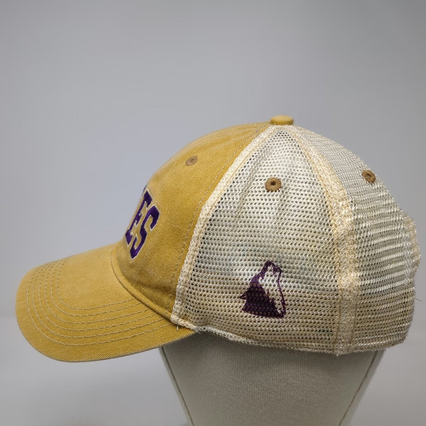 College of Idaho Yotes Legacy Trucker Hat Yellow One Size Snapback Mesh Curved