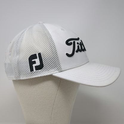 Titleist Trucker Hat White One Size Mesh Snapback Pro V1 FJ Logo Golf Headwear