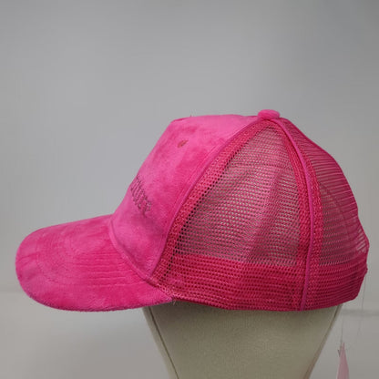 Juicy Couture Trucker Hat Pink One Size Velour Rhinestone Logo Snapback