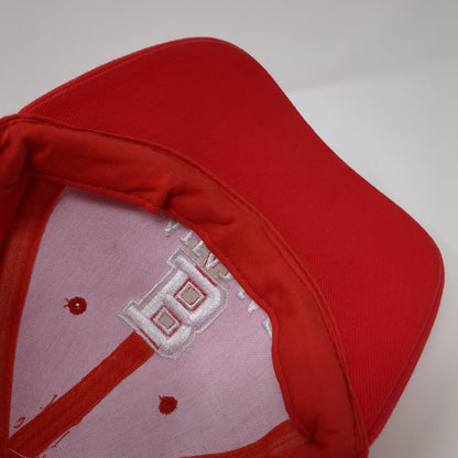 Bahamas Strapback Hat Red OSFA Adjustable Embroidered Solid 6 Panel