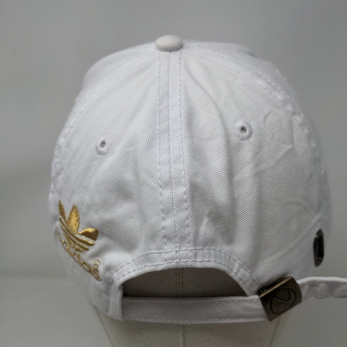 Adidas Gold Trefoil Slideback Hat White OSFM Embroidered Newhattan