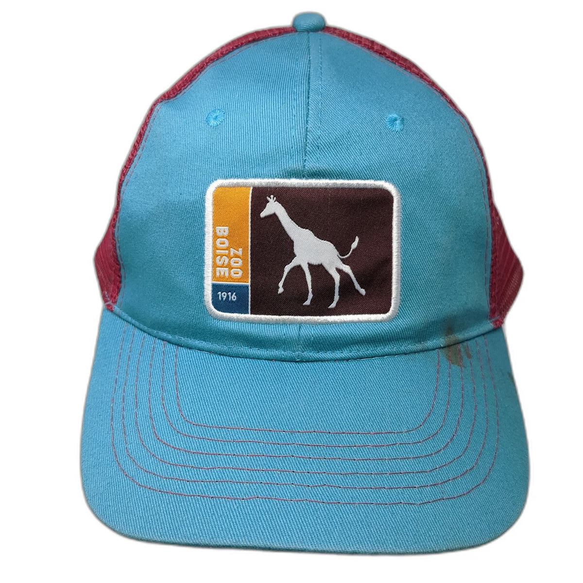 Rockville Trucker Hat Blue Pink One Size Zoo Boise Giraffe Mesh Snapback 1916