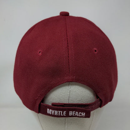 Myrtle Beach South Caroline Strapback Hat Red OSFA Embroidered Logo Acrylic