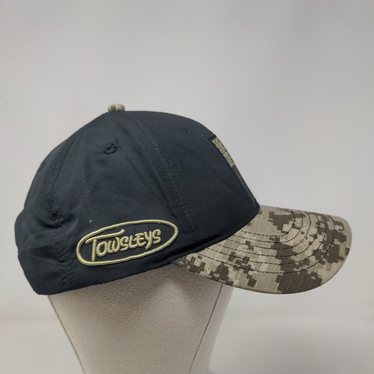 American Flag Towsleys Strapback Hat Camo One Size Embroidered 6 Panel