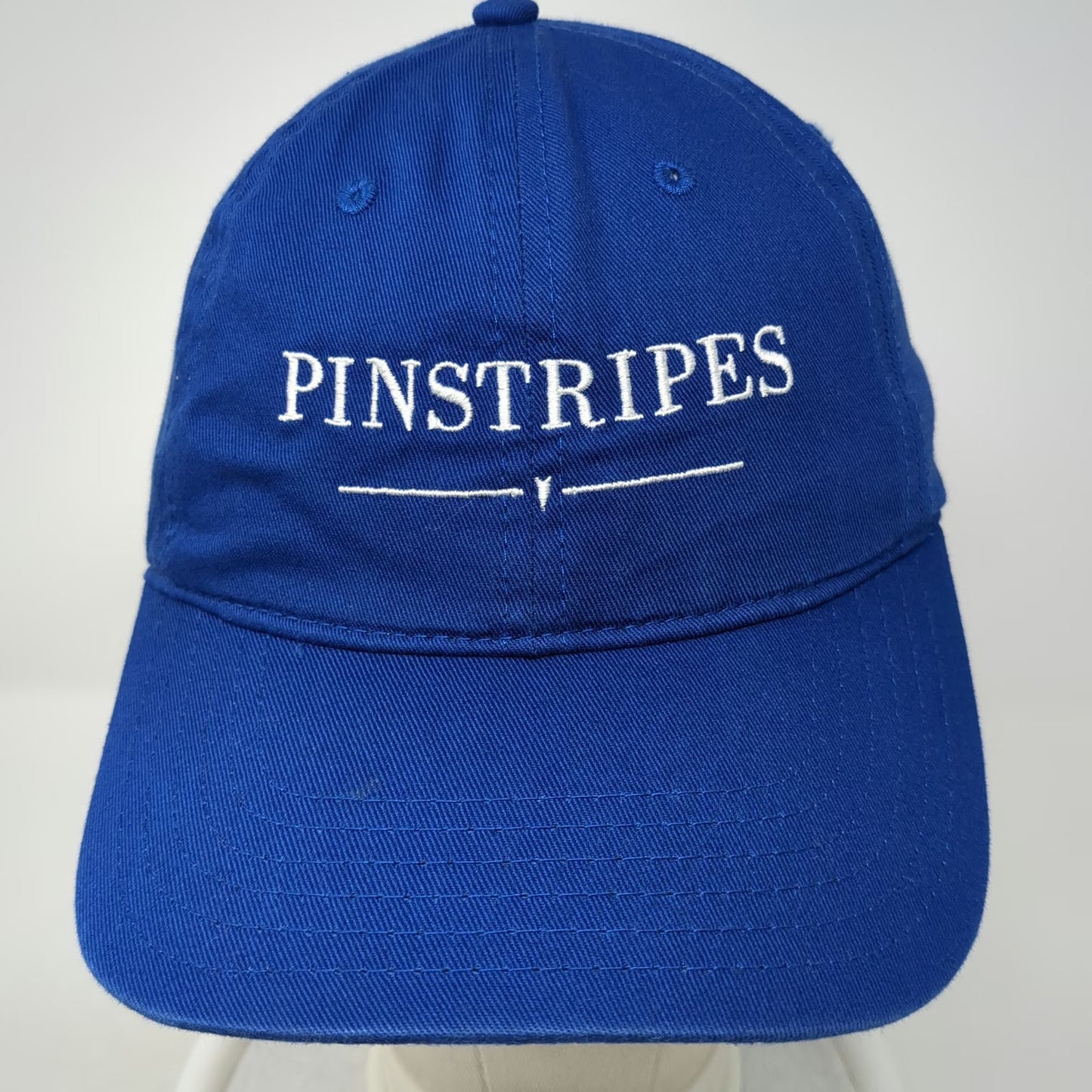 Fahrenheit Headwear Baseball Cap Blue One Size Pinstripes Strapback Cotton Hat