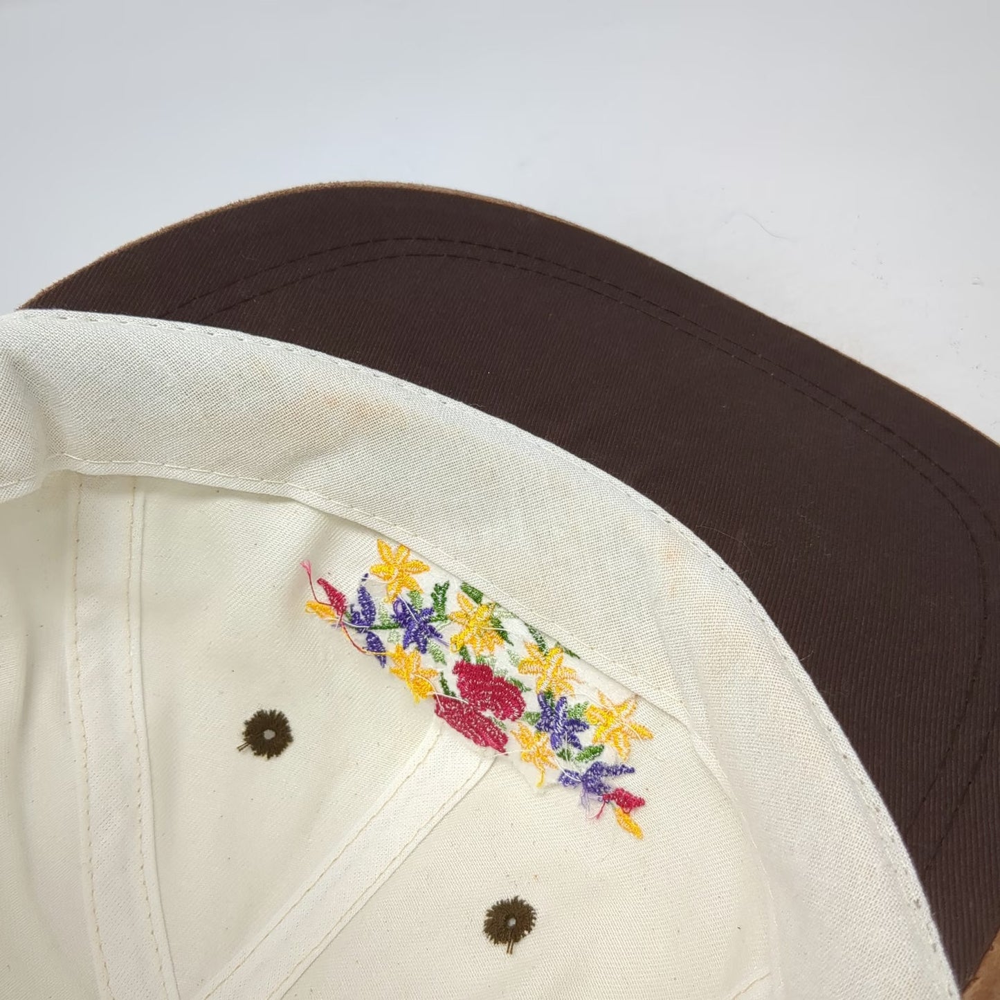 Cityscape Montreal Canada Flower White Brown Suede One Size Baseball Cap Hat