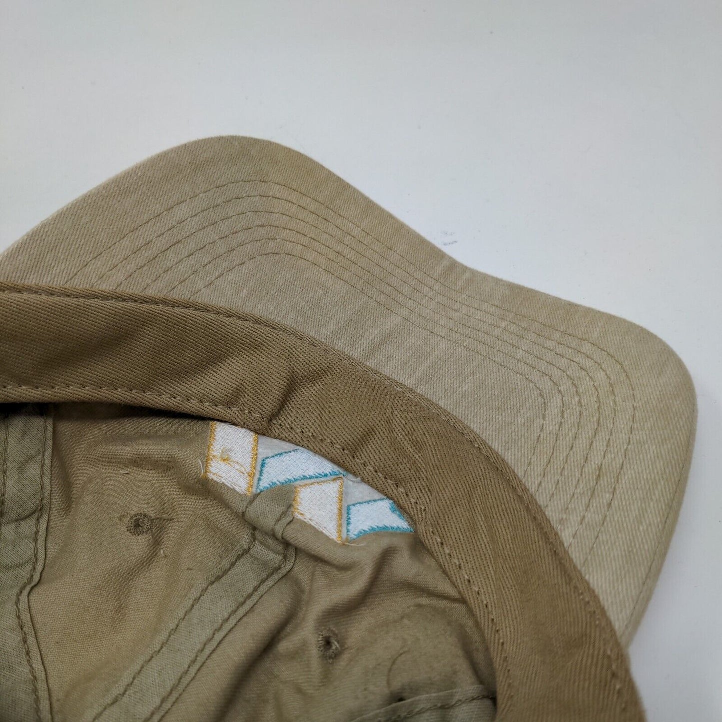 Mac Papers Strapback Hat Tan One Size Embroidered 6 Panel Vent Holes