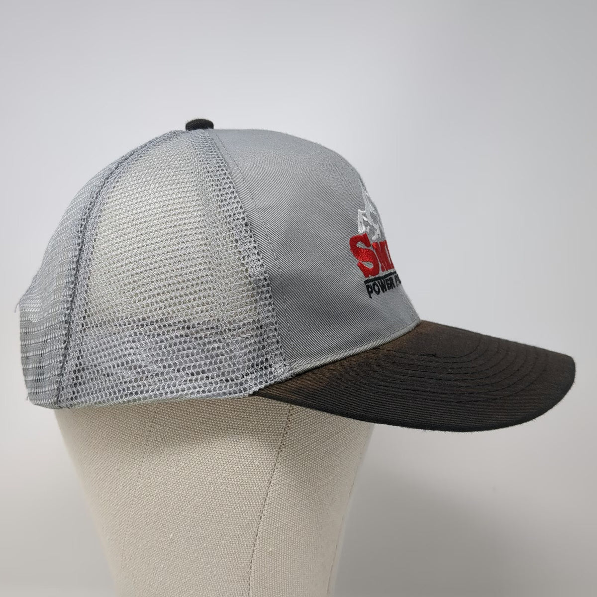 OTTO Trucker Hat Gray One Size Smith Power Products Mountain Logo Mesh Snapback