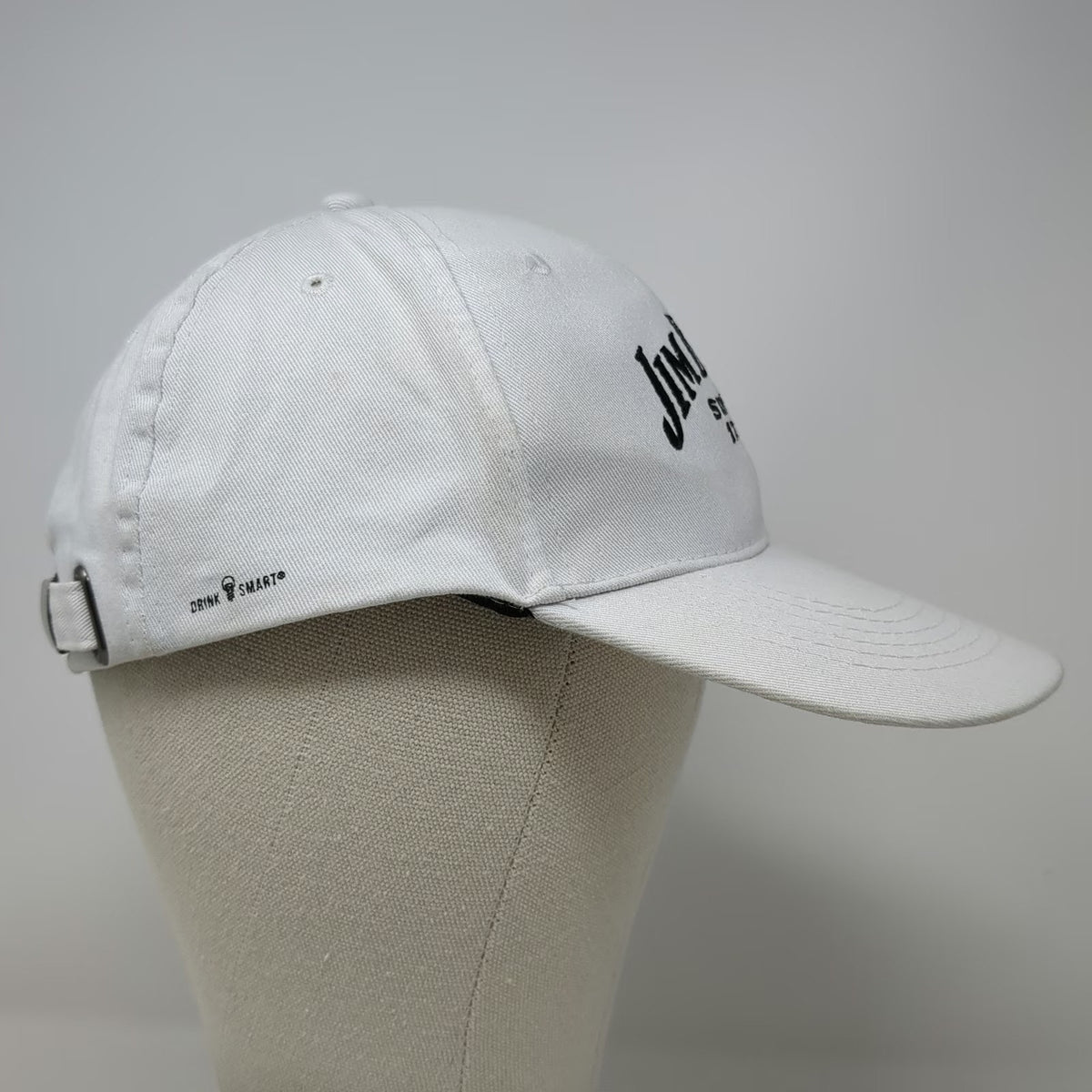 Jim Beam Baseball Cap White One Size Drink Smart Cotton Chino Embroidery Hat