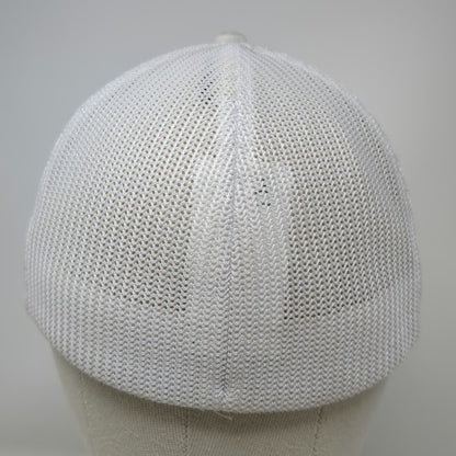 Columbia Baseball Cap White M Mesh Back Bison Patch Fitted Hat Buffalo Graphic