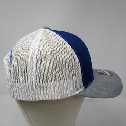 Richardson Trucker Hat Blue Gray White One Size Auto Ranch Foundation Snapback