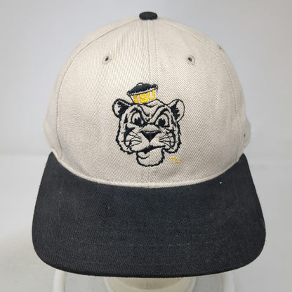 LSU Tigers NCAA Pro-Line Snapback Hat Beige Black Yellow Flat Brim Vintage