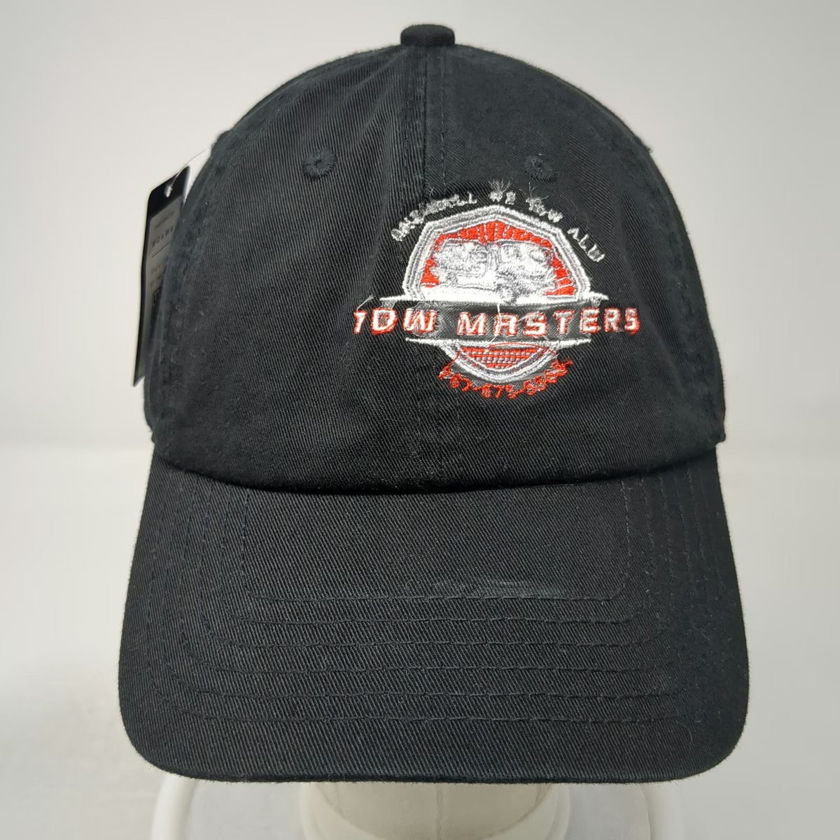 USA Premium Headwear Baseball Cap Black One Size Tow Masters Towing Service Hat