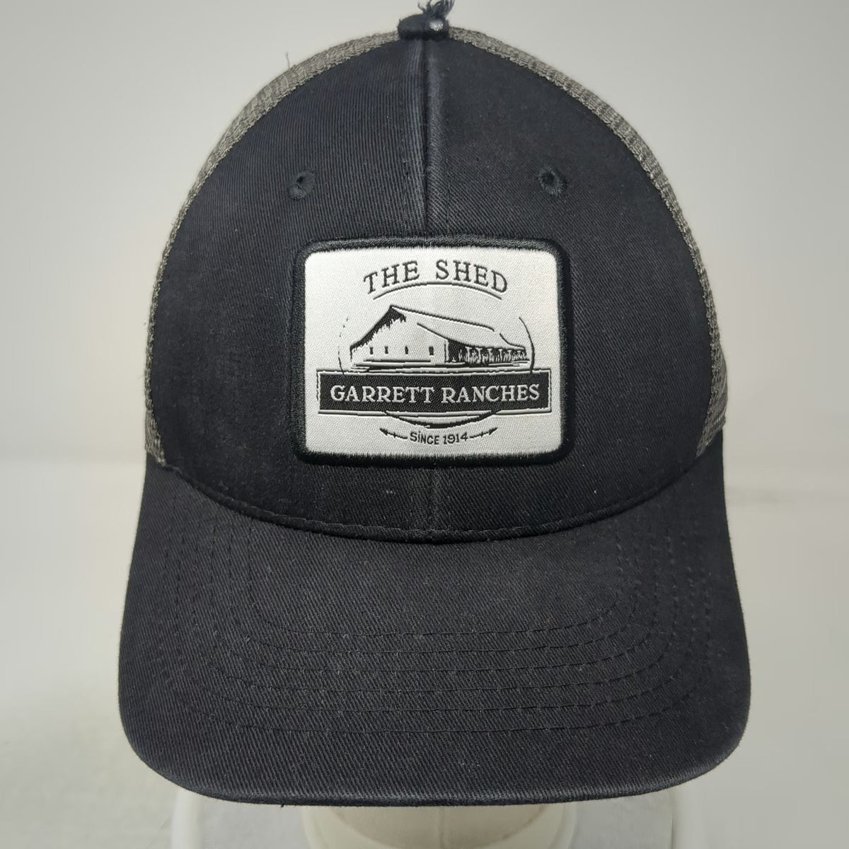 Vie Trucker Hat Black One Size Garrett Ranches The Shed Mesh Snapback Patch Cap