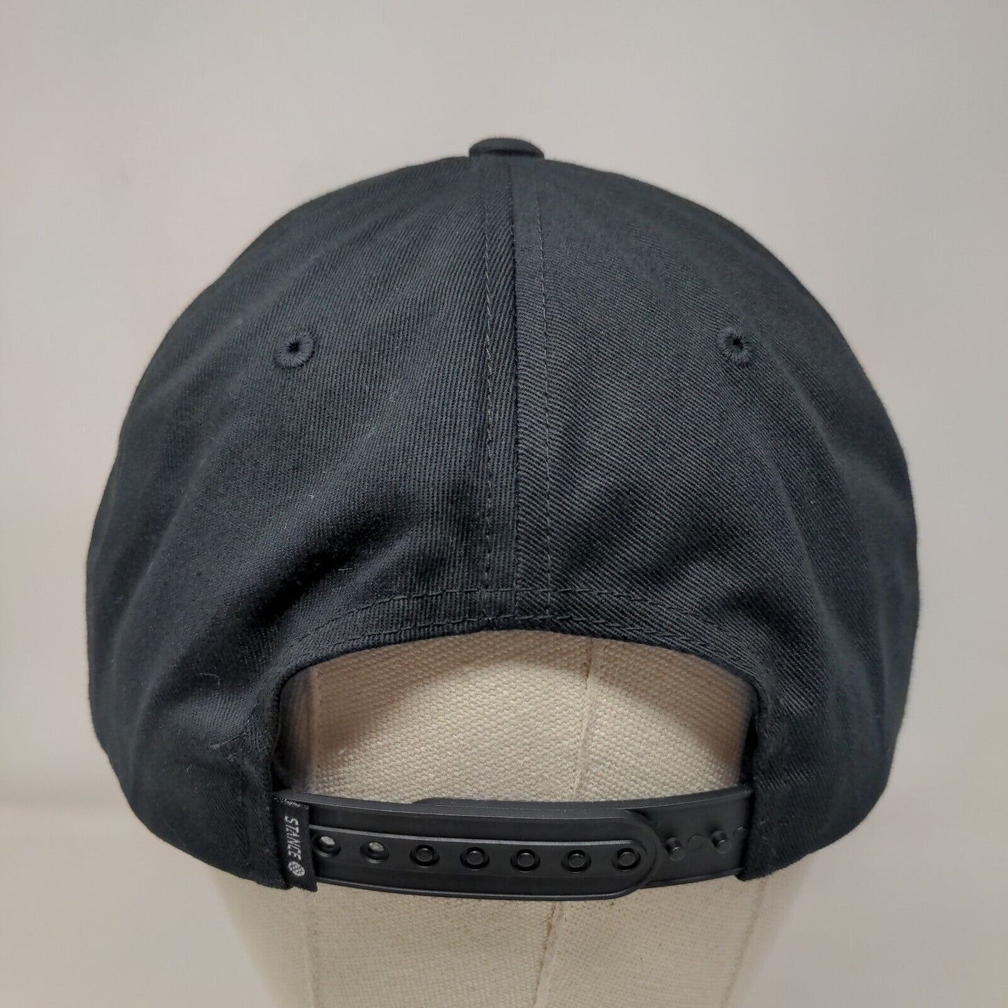 Stance Snapback Hat Black One Size Embroidered Adjustable Vent Holes
