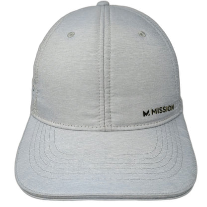 Mission Baseball Cap Gray One Size Cooling Laser Cut Ventilation Strapback Hat