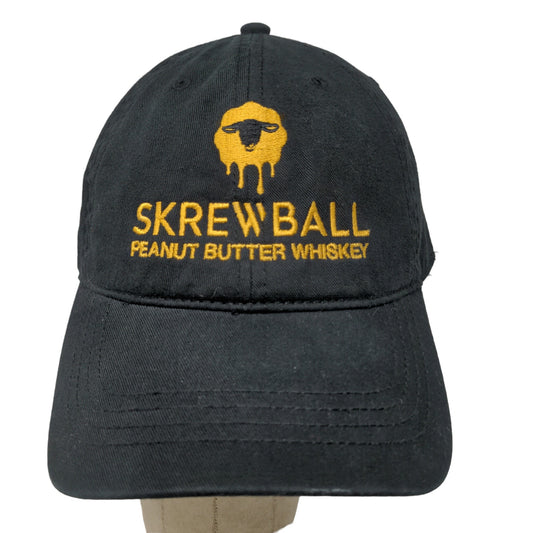 Cap America Mens Slideback Hat Black Embroidered Skrewball Peanut Butter Whiskey