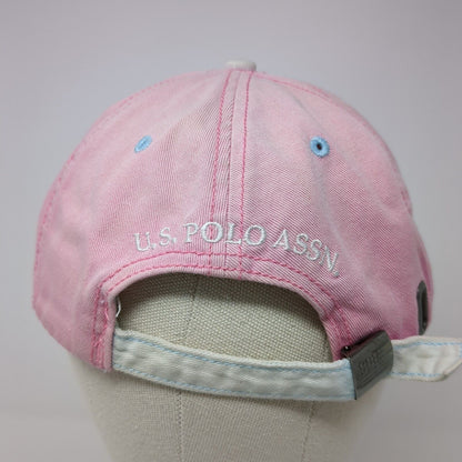 US Polo Assn Slideback Hat Pink One Size Adjustable Embroidered 6 Panel Cotton