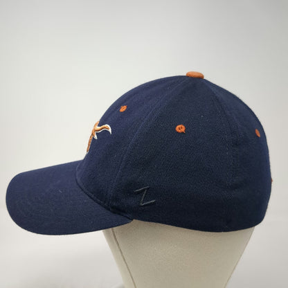 Texas Longhorns NCAA Zephyr Cap Blue L Stretch Fit Embroidered Hat Orange Brim