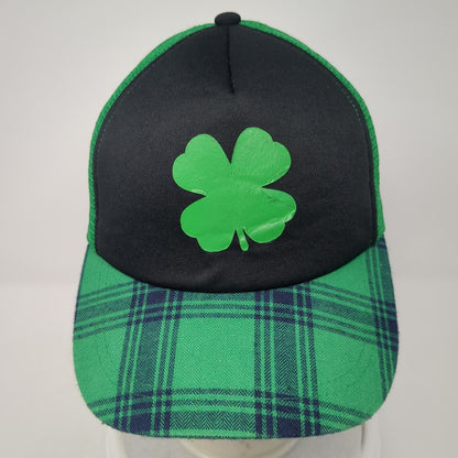 Leaf Clover Snapback Trucker Hat Green One Size Adjustable Mesh Back 6 Panel
