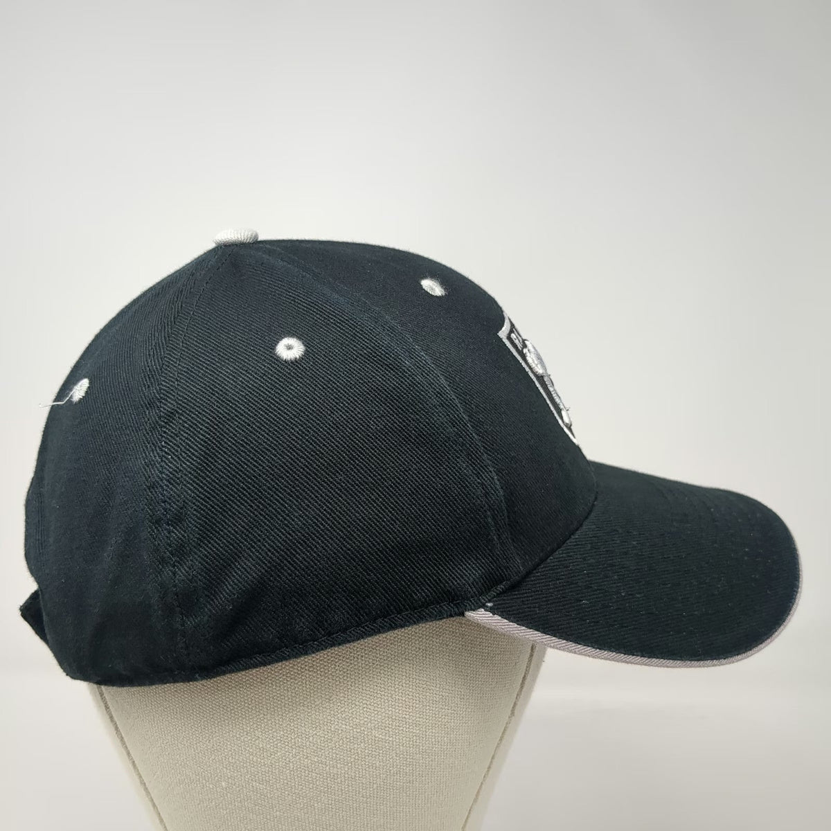 Las Vegas Raiders NFL Team Apparel Black Gray One Size Strapback Embroidered Cap