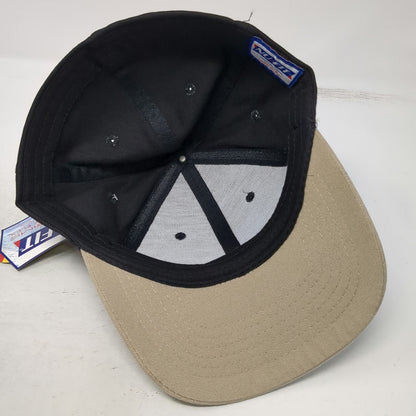 Nu-Fit Baseball Cap Black Beige M Stretch Fit Two Tone Blank Breathable Hat