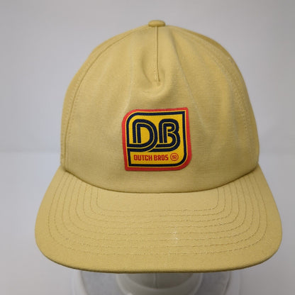 DB Dutch Bros 92 Snapback Hat Tan One Size Adjustable Embroidered Vented Holes