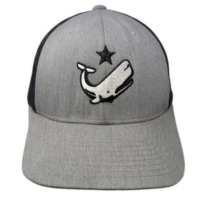 Whalers Brewing Company Trucker Hat Gray One Size Mesh Back Whale Star Snapback