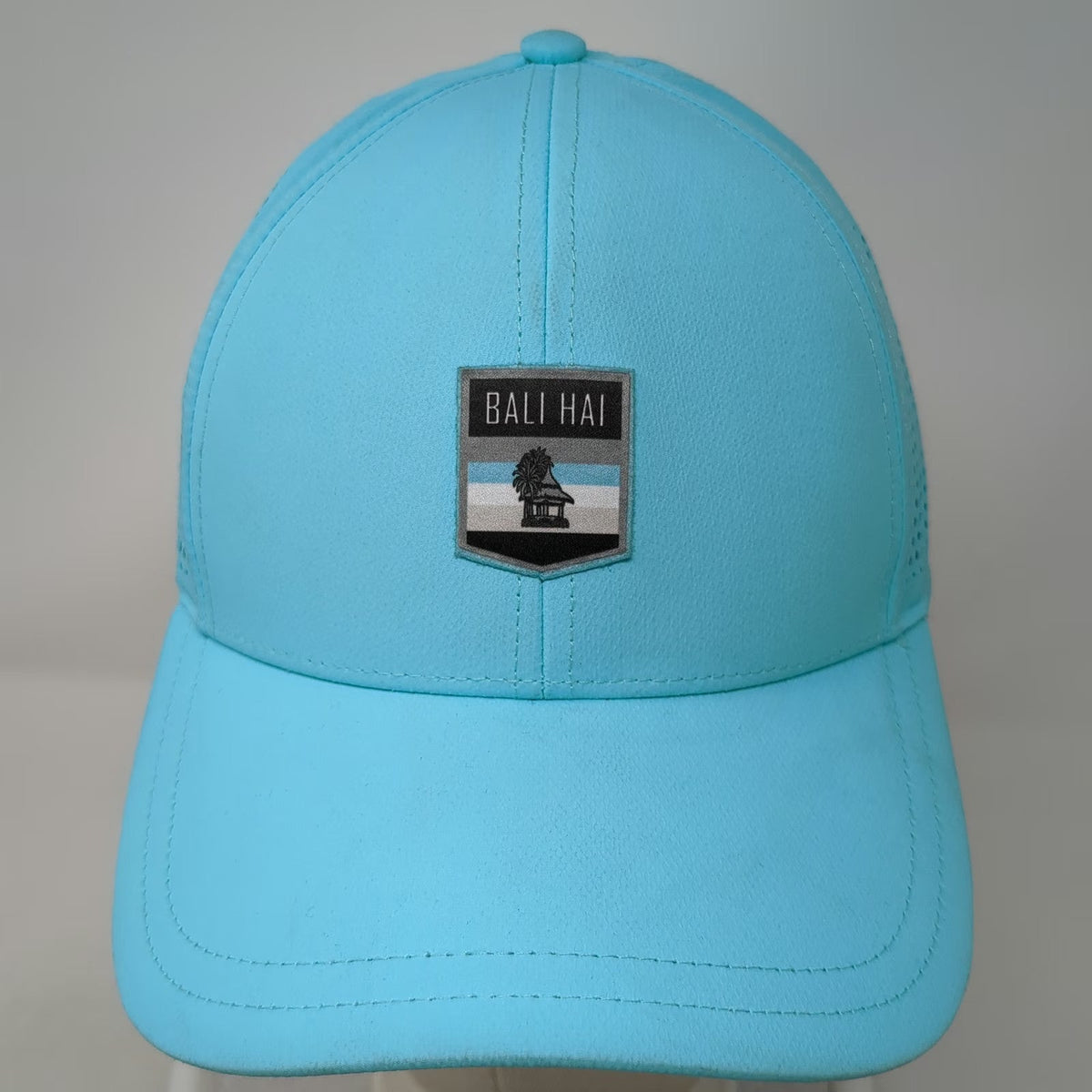 LevelWear Baseball Cap Blue One Size Bali Hai Tropical Patch Perforated Hat