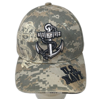 Baseball Cap Green One Size U.S. Navy Anchor Digital Camo Military Licensed Hat