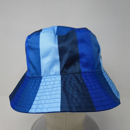 Unbranded Bucket Hat Blue One Size Lightweight Striped Retro Outdoor Blank