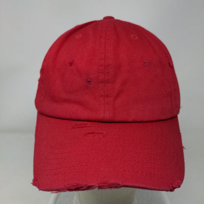 KB ETHOS Vintage Slideback Hat Red One Size Adjustable Distressed Blank