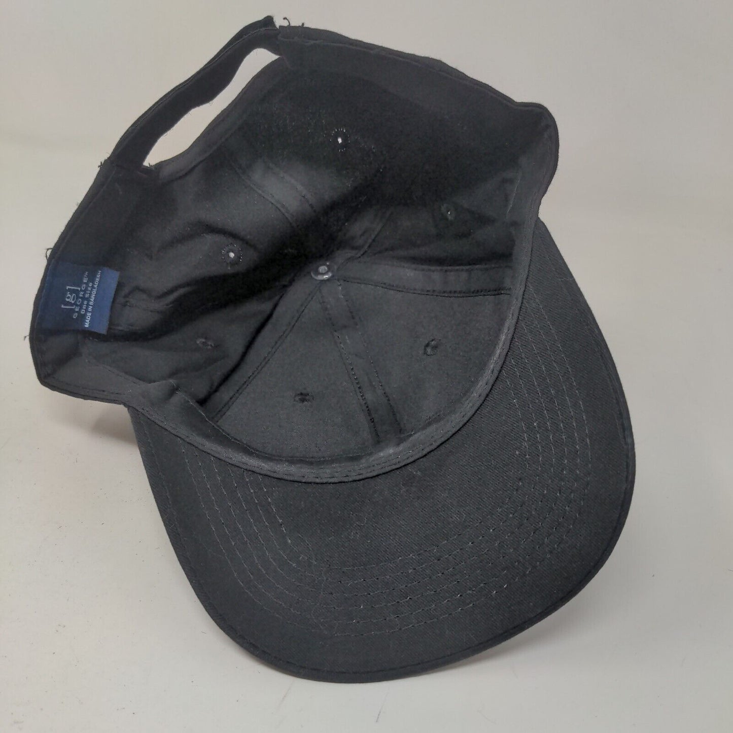 George Men's Strapback Hat Black Size OS Blank Adjustable Vent Holes