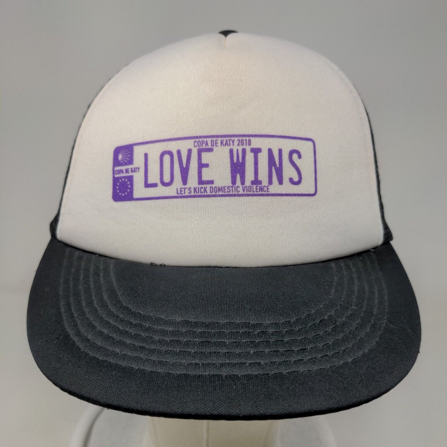 Love Wins Snapback Mesh Back Trucker Hat Black OSFA Copa De Katy 2018