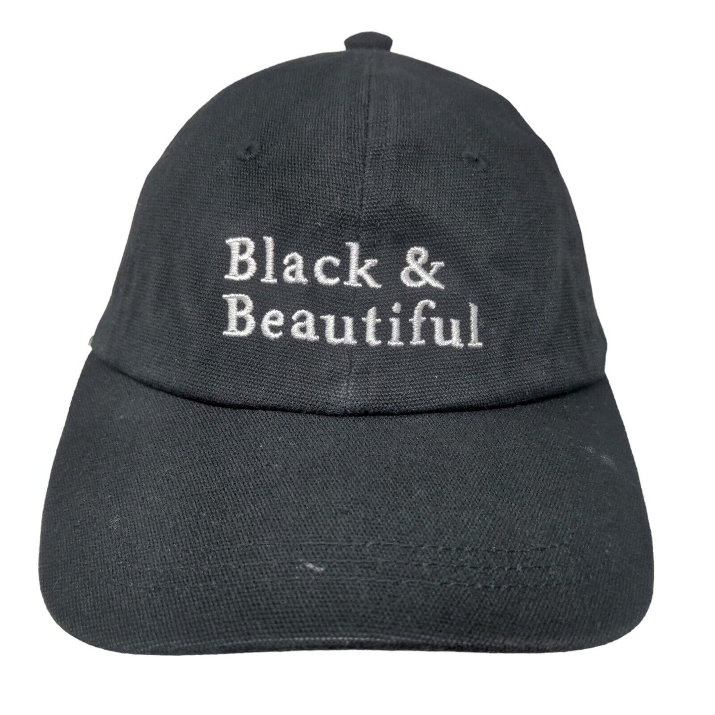 Black & Beautiful Fitted Sun Visor Hat Cap Black One Size Embroidered Lined