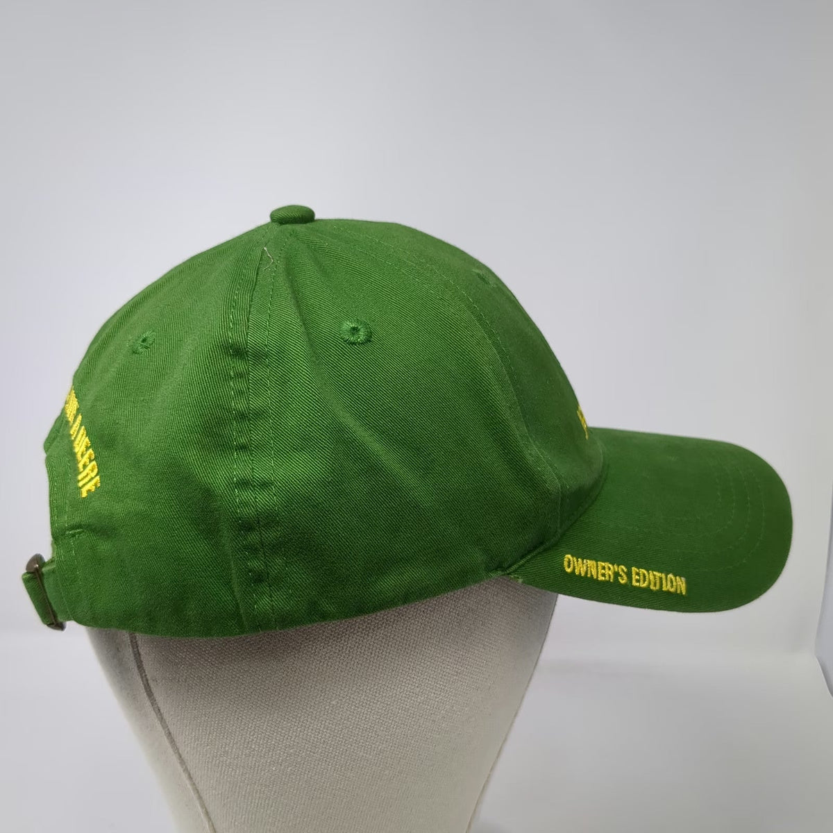 John Deere Baseball Cap Green One Size Slideback Owners Edition Logo Cotton Hat