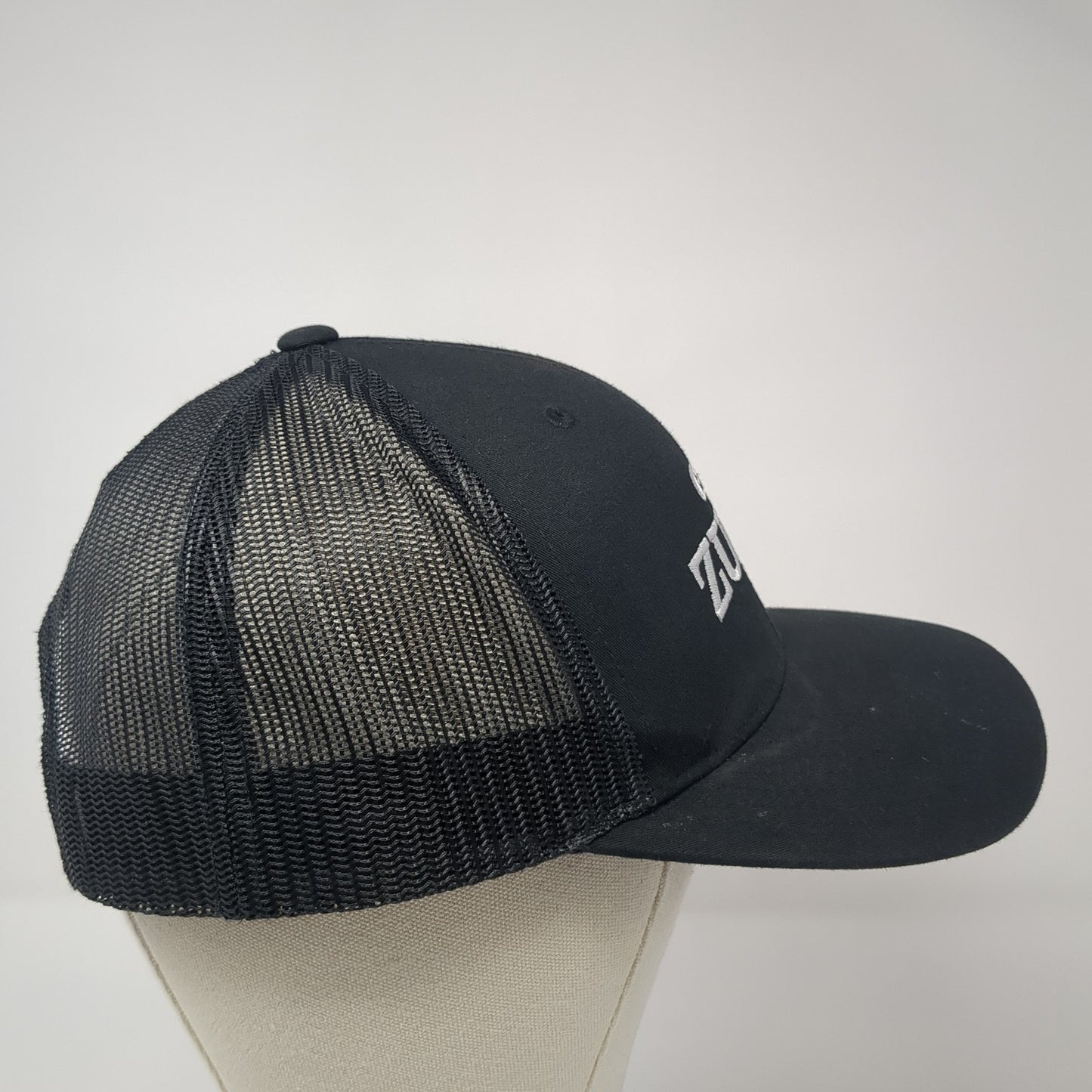 Cafe Zupas Snapback Mesh Back Trucker Hat Black One Size Solid Yupoong