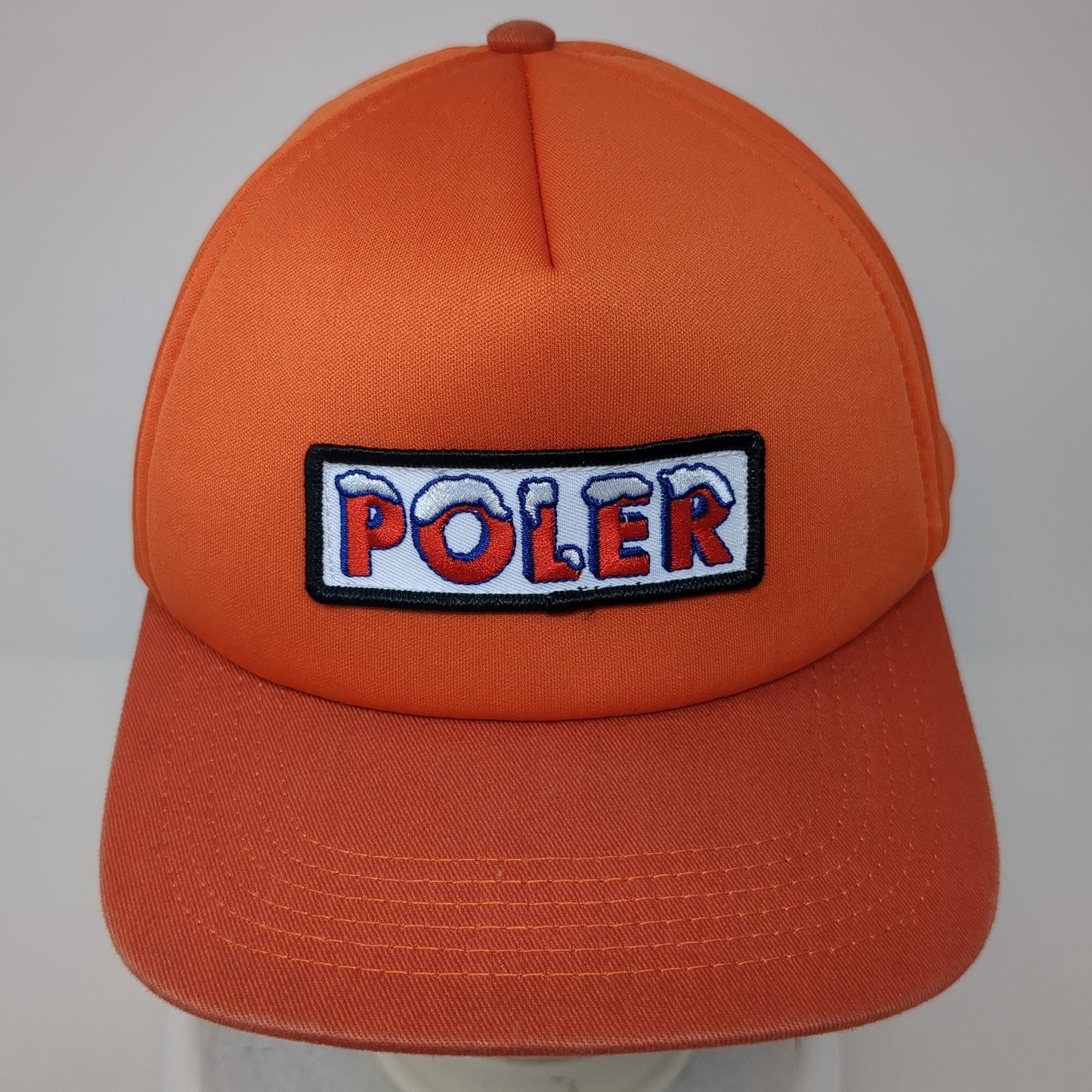 Poler Patch Snapback Hat Orange One Size Camp Vibes Adjustable Outdoor