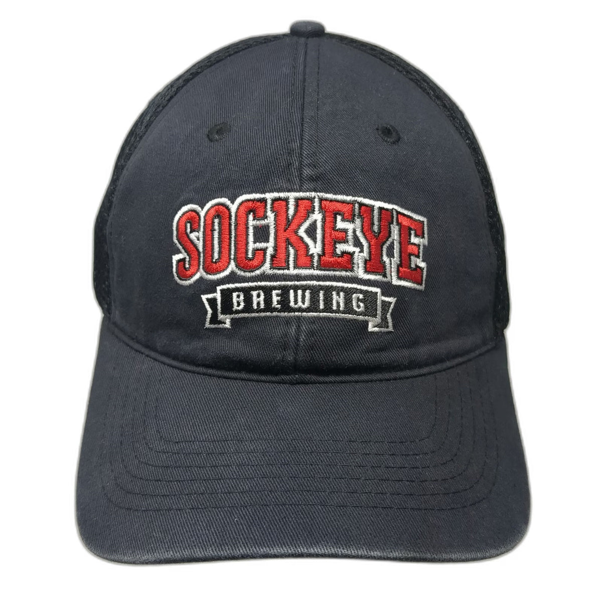 Vie Baseball Cap Black XL Sockeye Brewing Drink Like a Fish Hat Mesh Fitted