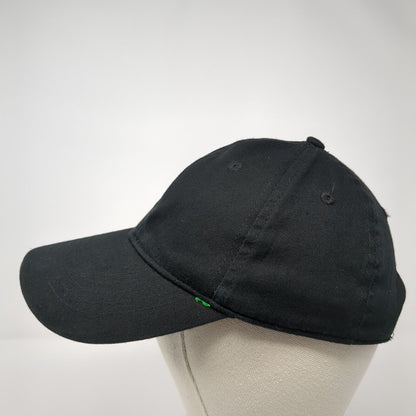 Unbranded Strapback Hat Black One Size Adjustable Vented Holes 6 Panel Blank