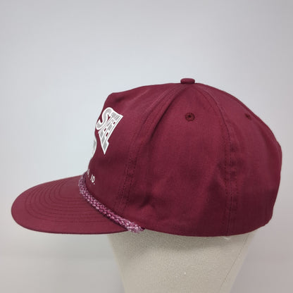 Idaho Steel The Gem Line Snapback Cap Red One Size Adjustable 6 Panel Rope