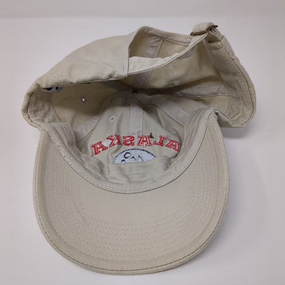 Alaska Slideback Hat Tan One Size Adjustable Embroidered Vented Holes 6 Panel