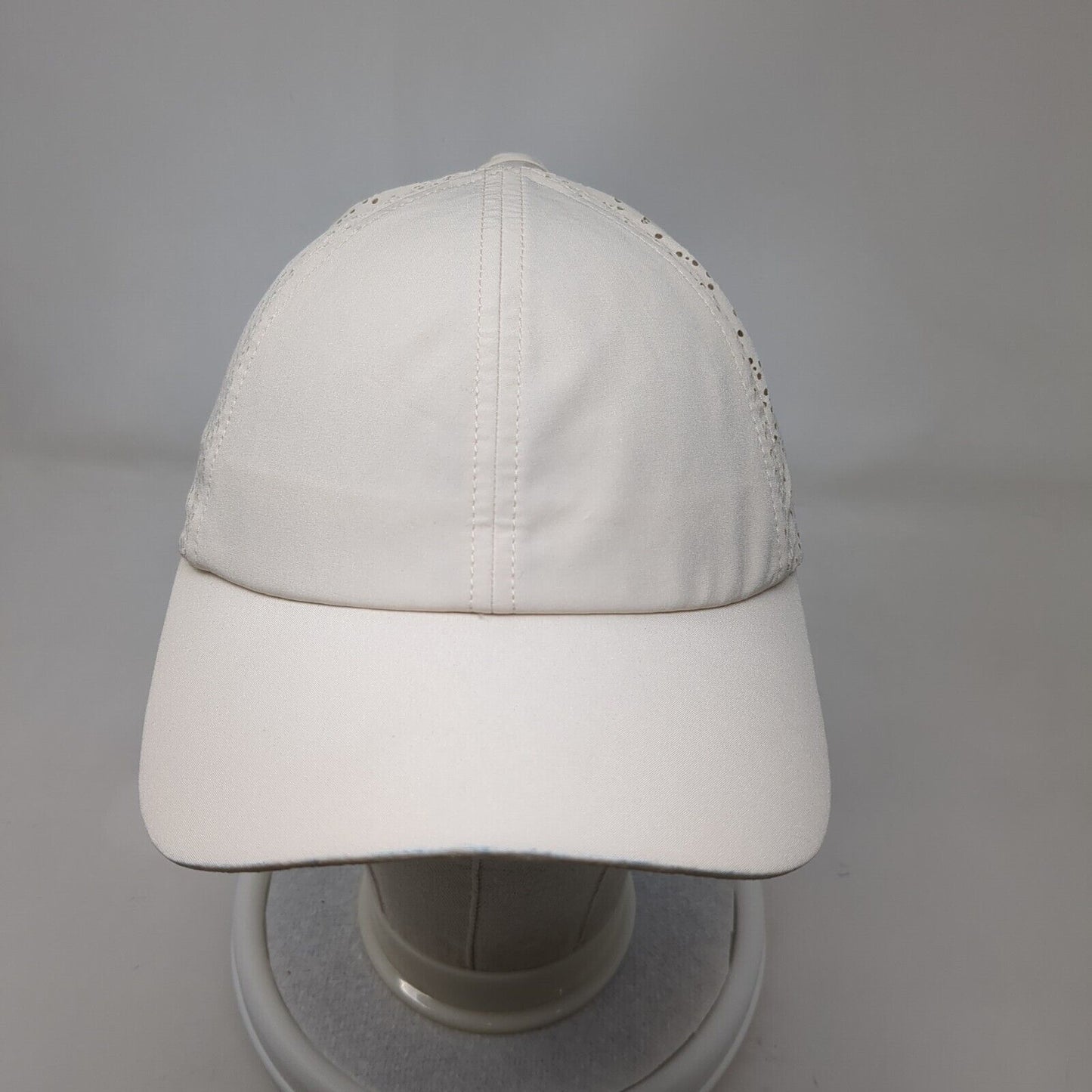 Layer Ponyback Strapback Hat Tan One Size Adjustable Breathable Blank 6 Panel