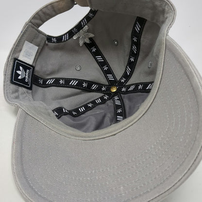 Adidas Baseball Cap Gray One Size Trefoil Logo Strapback Cotton Adjustable Hat