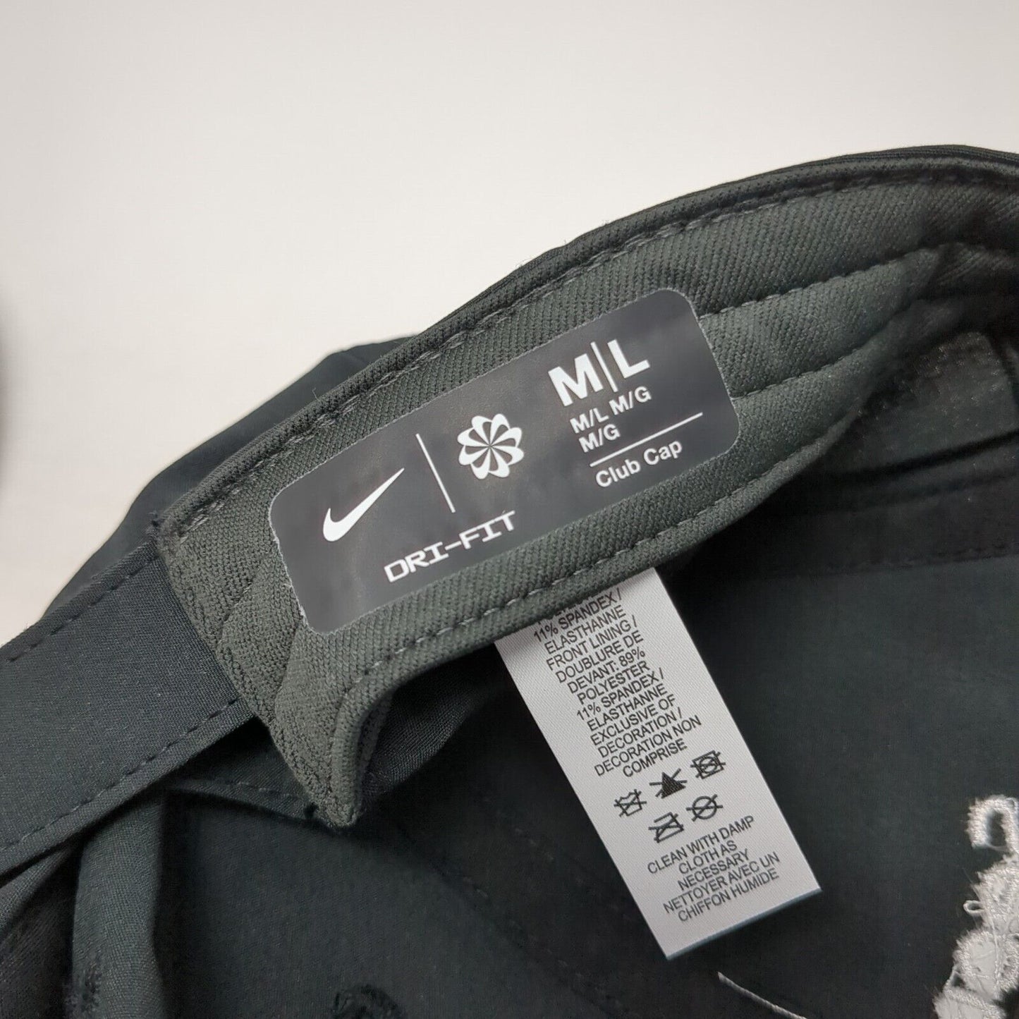 Secureworks Strapback Hat Black M/L Embroidered Swoosh Logo Dri-Fit Nike