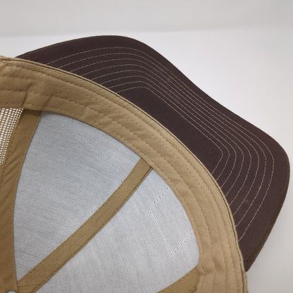 Pacific Headwear Snapback Trucker Hat Brown OSFA Mesh Back Patch