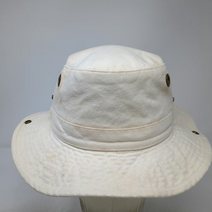 Tilley Boonie Hat Beige 7 1/2 Cotton Duck Made in Canada Float Snap Brim Strap